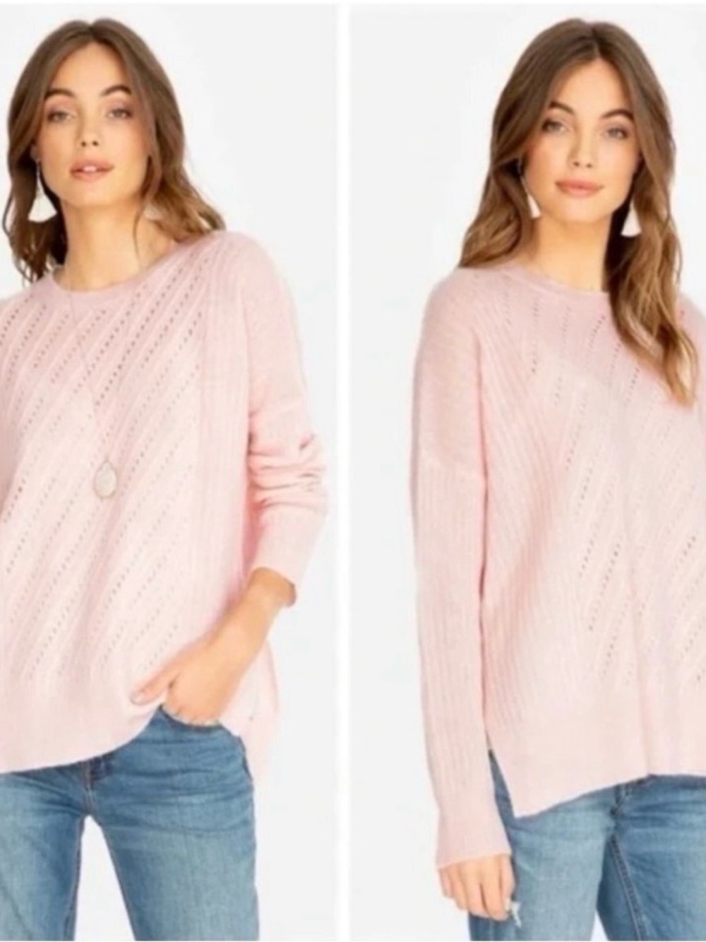 Johnny Was Cashmere Linen Crewneck Sweater